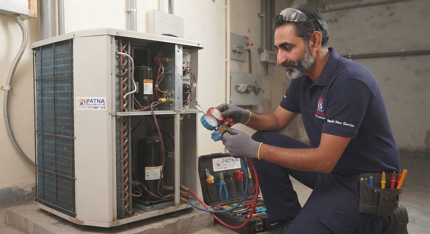AC Outdoor Unit Compressor Repair and Gas Refill in Patna