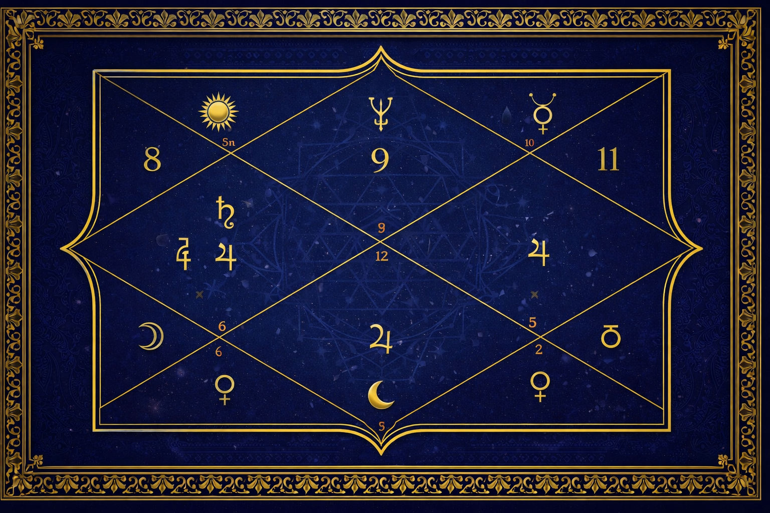 Vedic Birth Chart (Kundli) Illustration