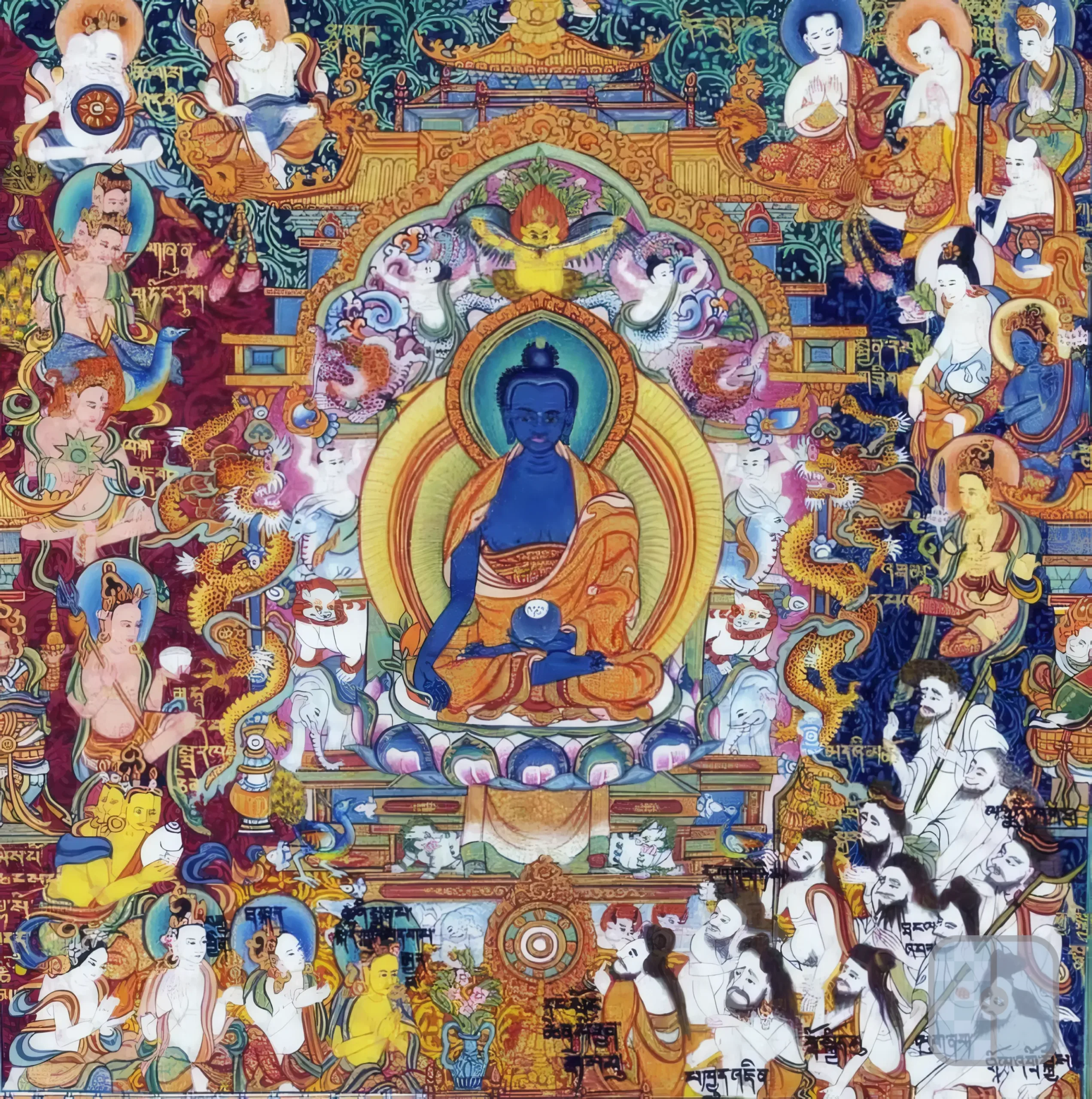 The enthroned Medicine Buddha
