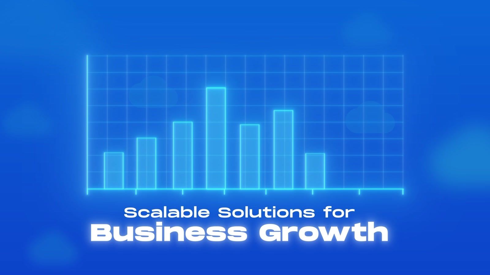 Animated bar chart for "Scalable Solutions for Business Growth".