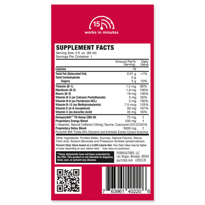 RED 7 CBD Recover+Energy+Detox Shot - Image 4