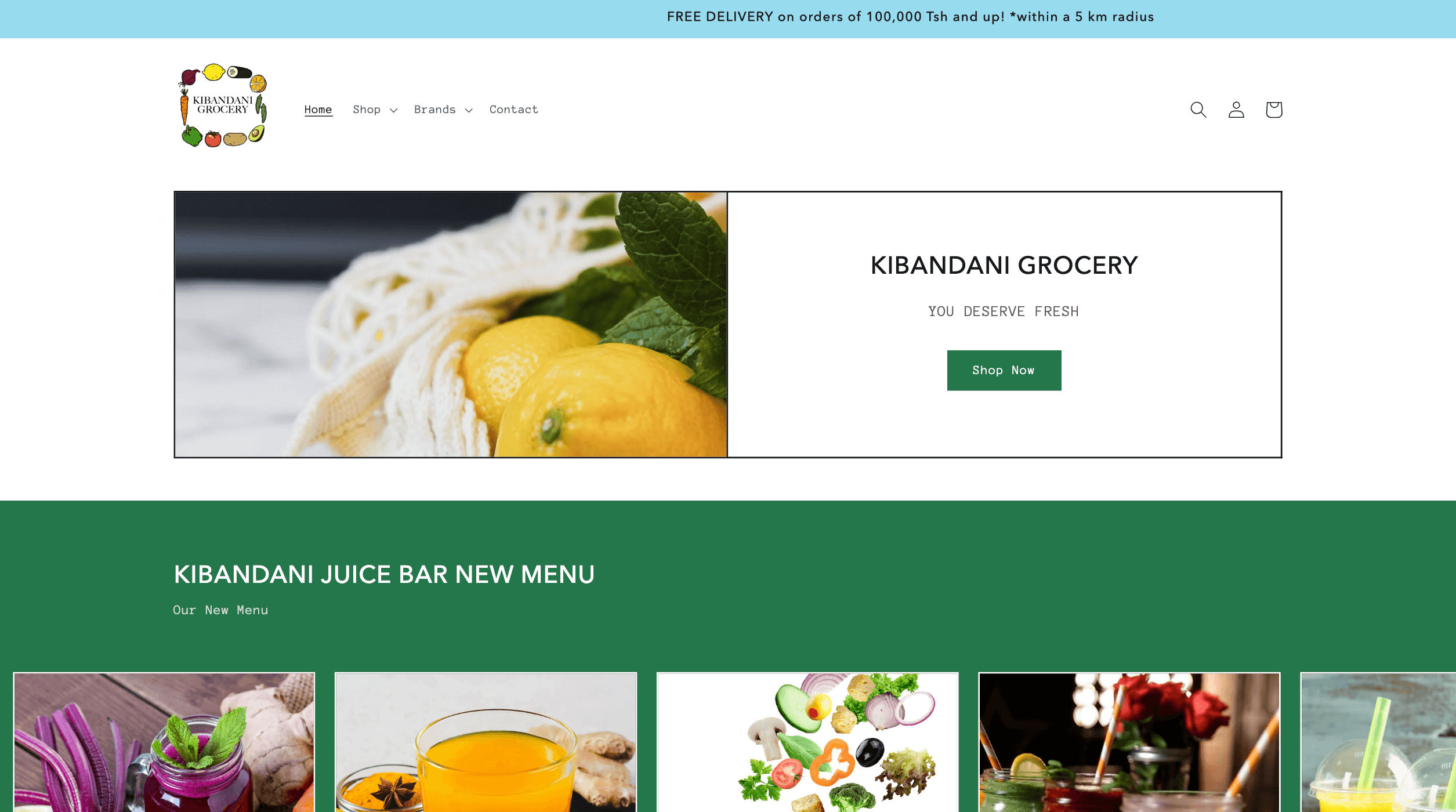 Desktop website mockup