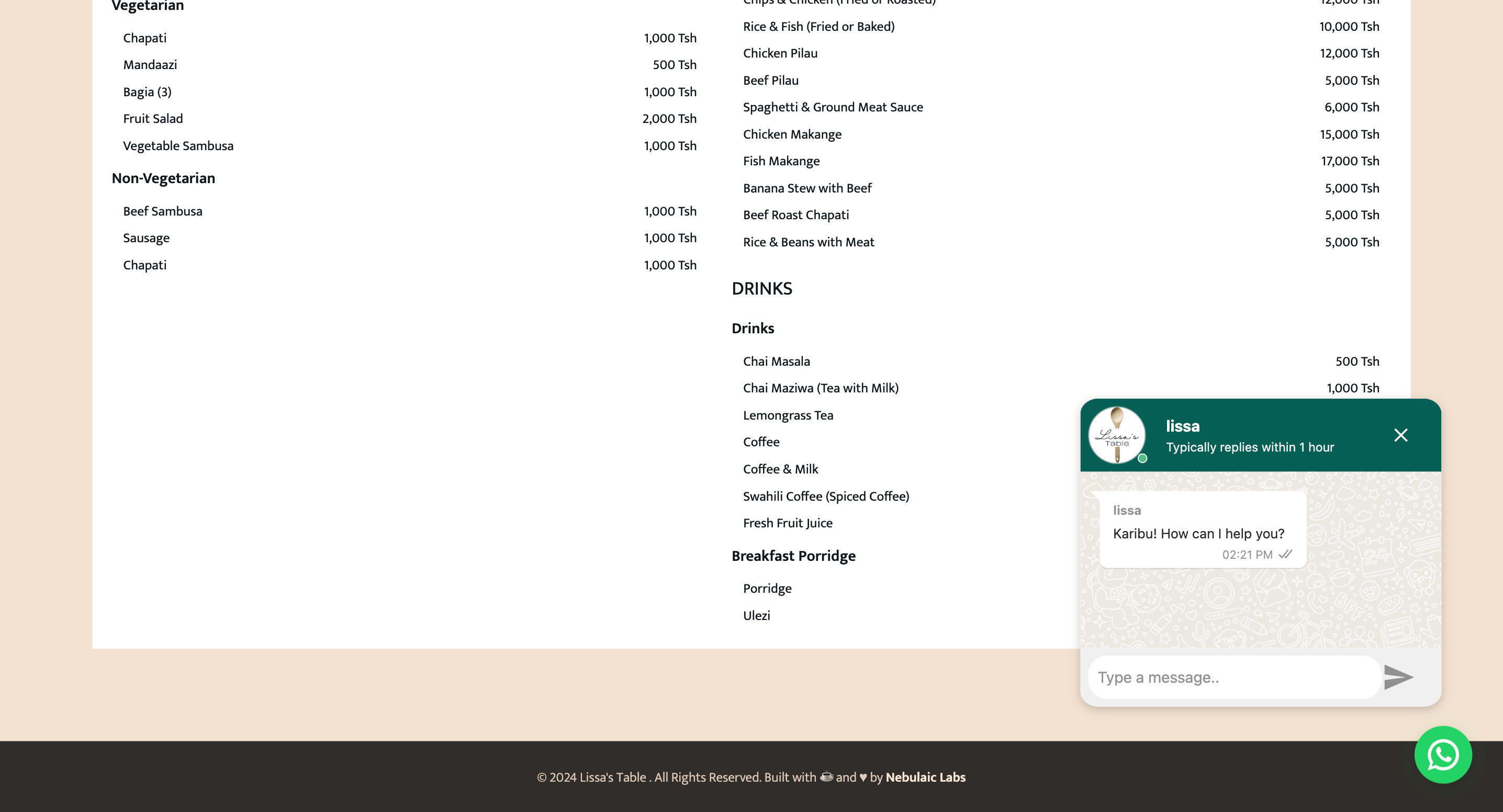 Desktop website mockup