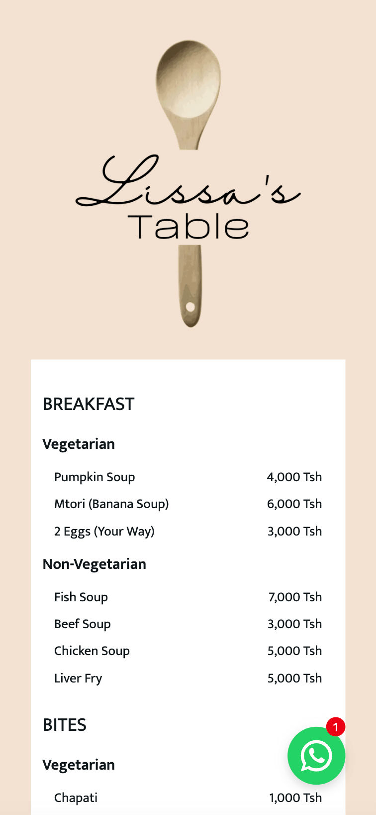 Mobile website mockup
