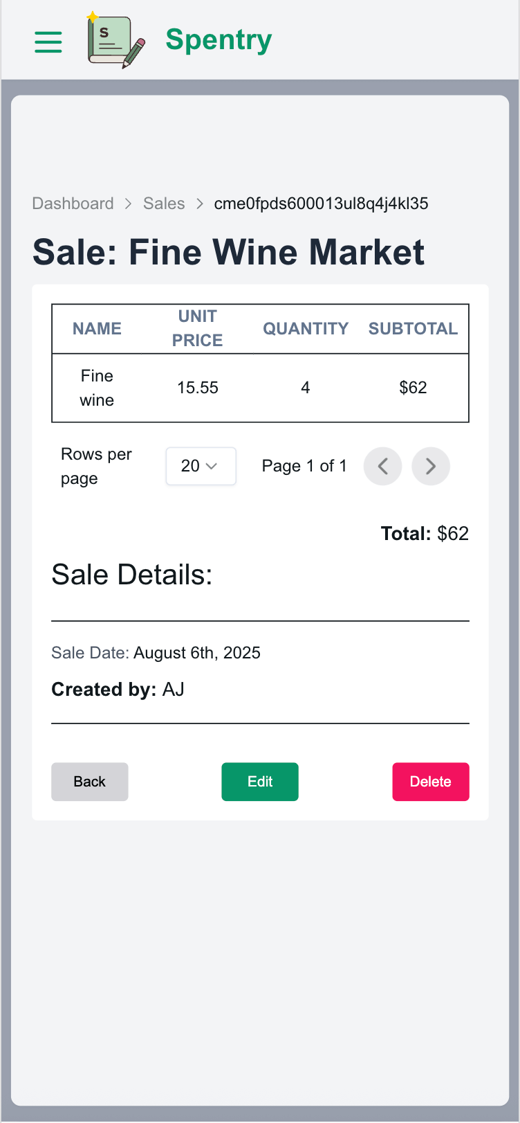 Mobile website mockup