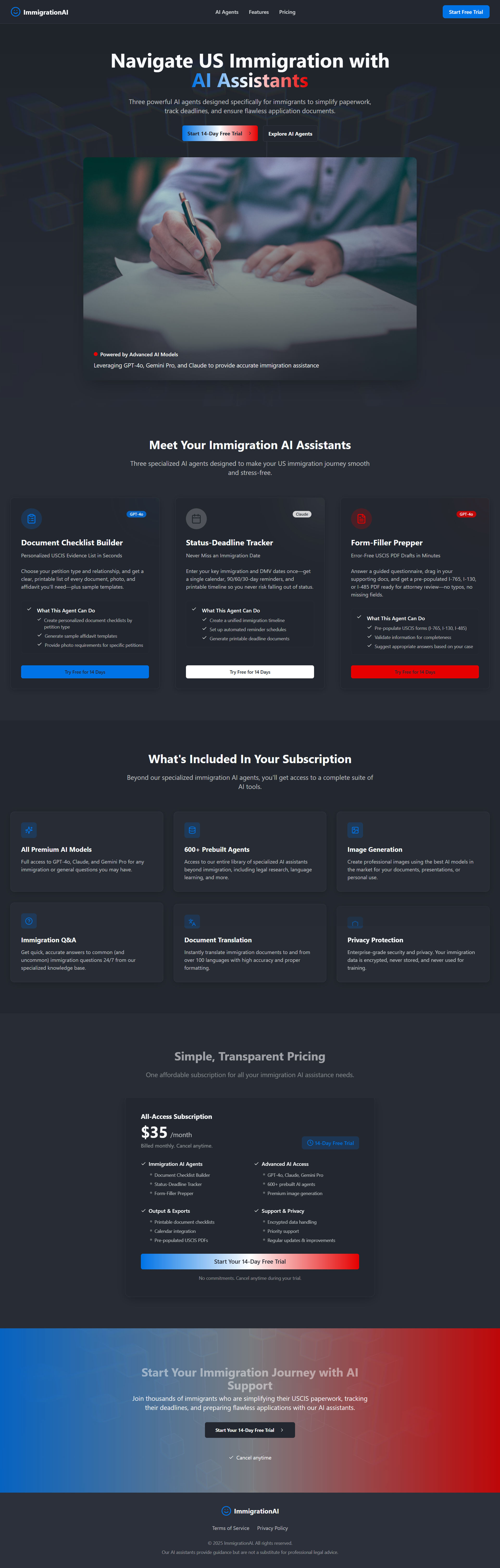 ImmigrAid AI Suite preview