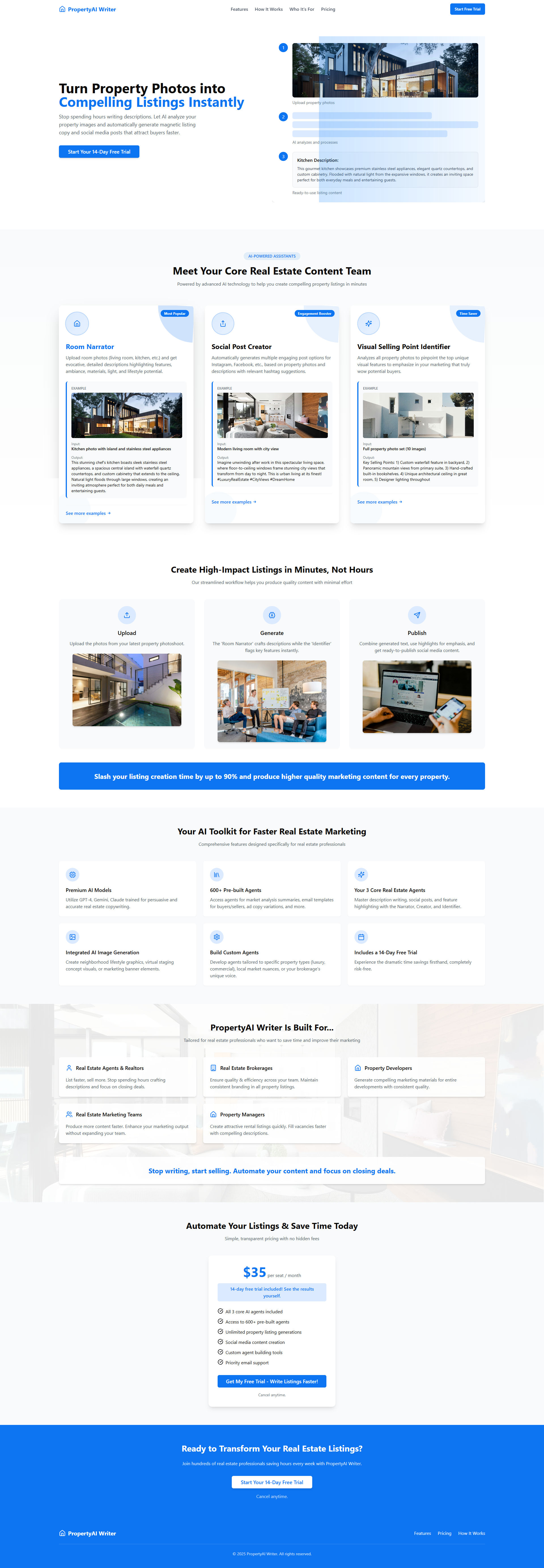 Property AI Writer preview