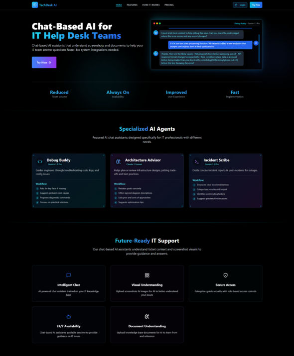 Tech Desk AI preview