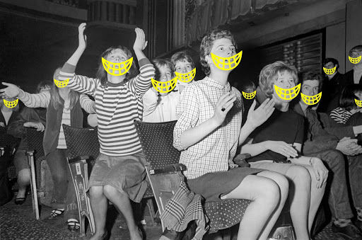 Podium FLUOR bar interior with patrons enjoying live music in intimate venue setting.