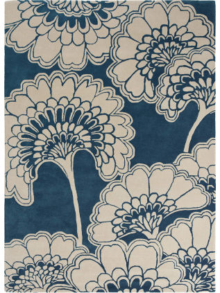 Japanese Floral Midnight • Tapis en Ligne