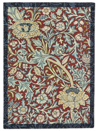 Morris & Co | Trent Madder Red Webbs Blue 127510 | Carpet | Online Tapijten