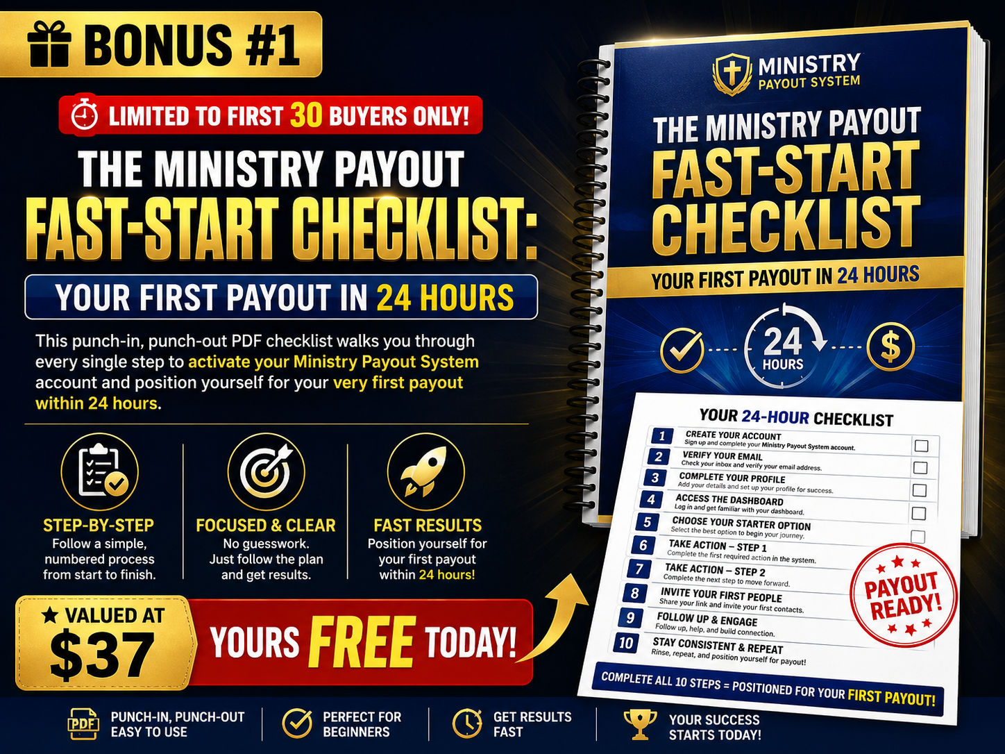 Bonus #1 – The Ministry Payout Fast-Start Checklist
