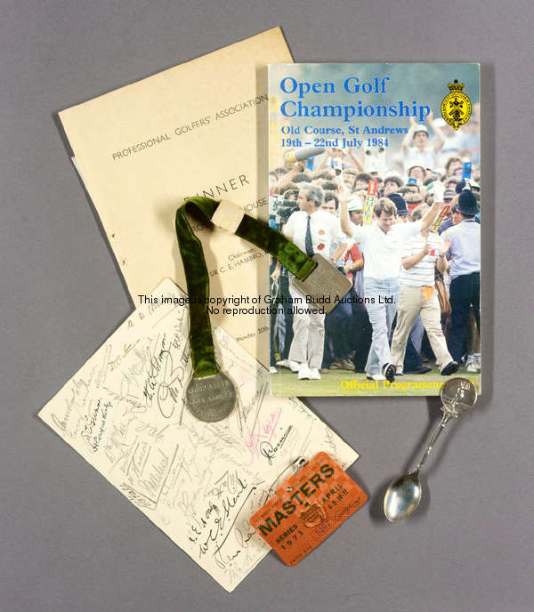 Golfing autographs & memorabilia, comprising: a dinner menu in honour of Sam Snead, Jo'Burg, 1947; a...