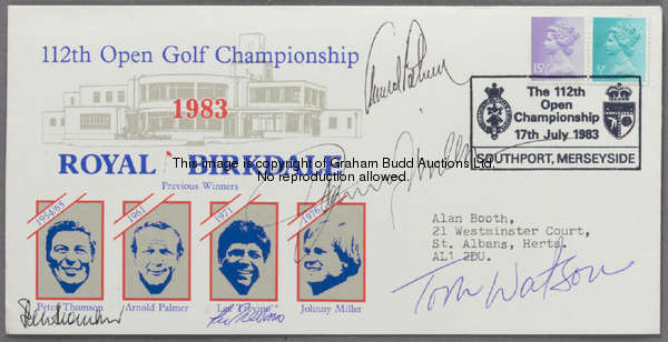 A collection of 25 Open Championsip postal covers, each  signed by that year's winner, for 1970, and...