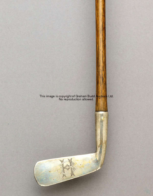 A silver presentation putter, hallmarked London, 1895, inscribed MISS BEATRIX HOYT, AMERICA'S BEST, ...