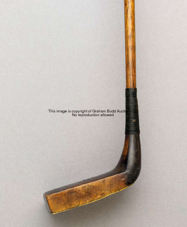 An Ernest Sales, Sunningdale, Gassiat-type putter, circa 1928,  persimmon head, hickory shaft 