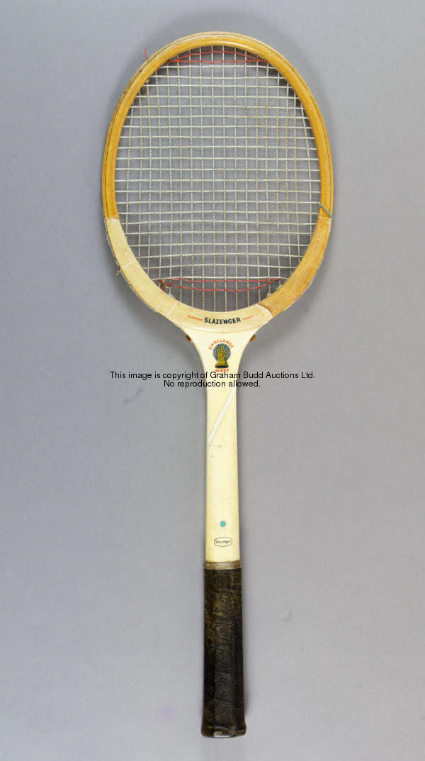 Christine Truman's 1961 Wimbledon Ladies Singles Final Slazenger Challenge Power tennis racquet, wit...