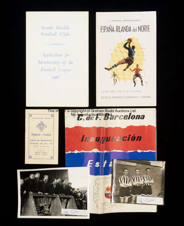 Programmes, photographs & ephemera, programmes including Spain v Northern Ireland, Bernabeu Stadium ...