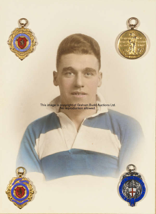 Four medals won by Jim Armstrong of Queen's Park Rangers, comprising a 9ct. gold medal inscribed LON...