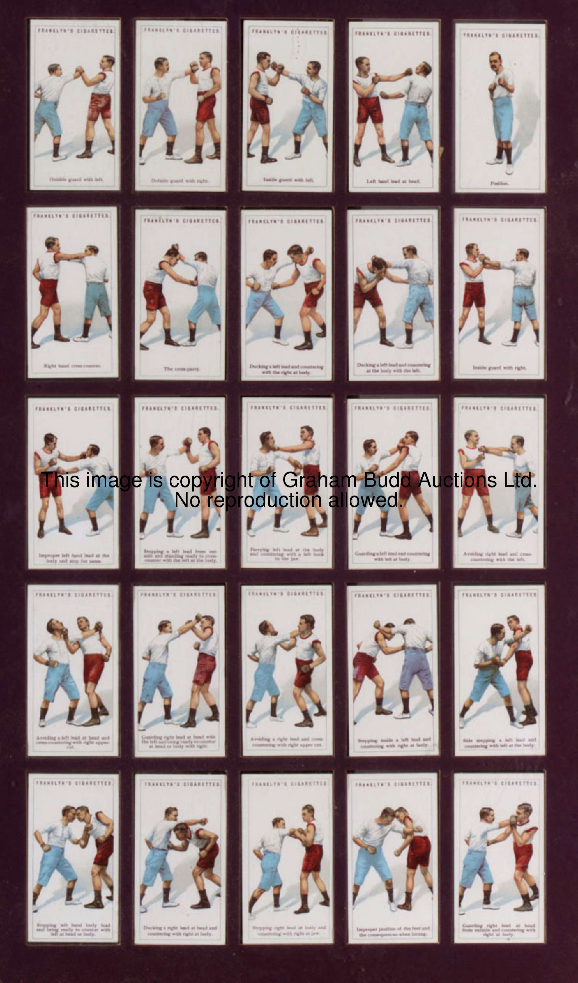 Boxing cigarette cards, Cohen, Weenan & Co., 25 portraits of boxers; Franklyn Davey & Co., 25 boxing...