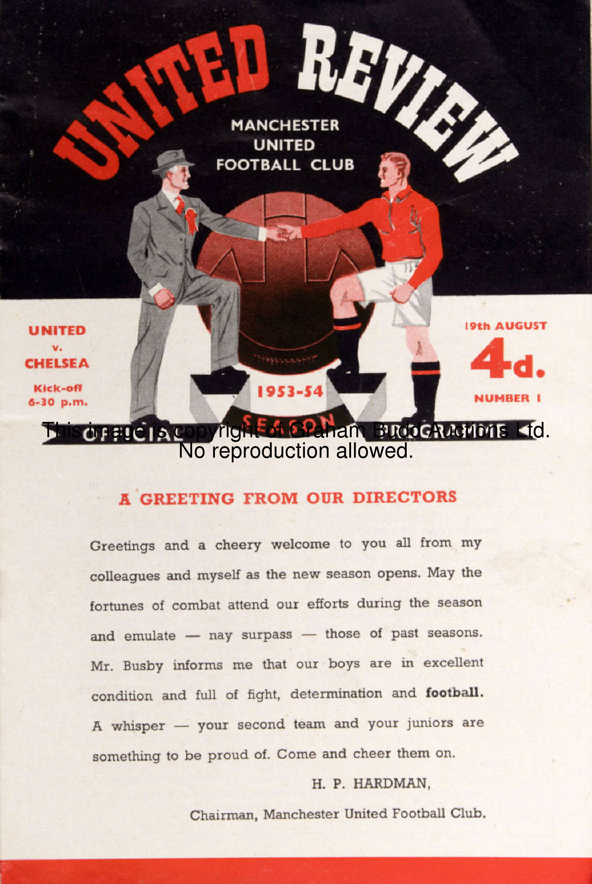 complete sets of Manchester United home programmes, seasons 195354