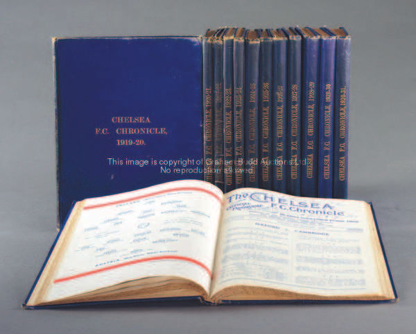 A bound volume of Chelsea home programmes, season 1919-20, first team & reserves plus other matches ...