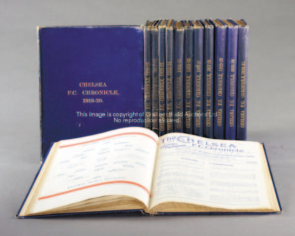 A bound volume of Chelsea home programmes, season 1920-21, first team & reserves