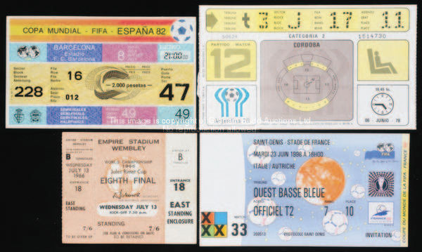 15 World Cup tickets, 5 for 1966 including unused examples for West Germany v Switzerland & France v...