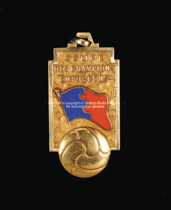 A continental gold & enamel European Cup winner's medal, 1957, inscribed COUPE DES CHAMPIONS EUROPEE...