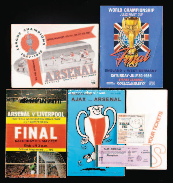 A collection of Arsenal programmes & tickets, mostly homes dating from the 1970s & 80s, some duplica...