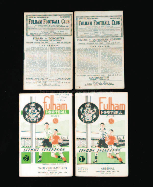 161 Fulham programmes dating between 1945-46 & 1955-56