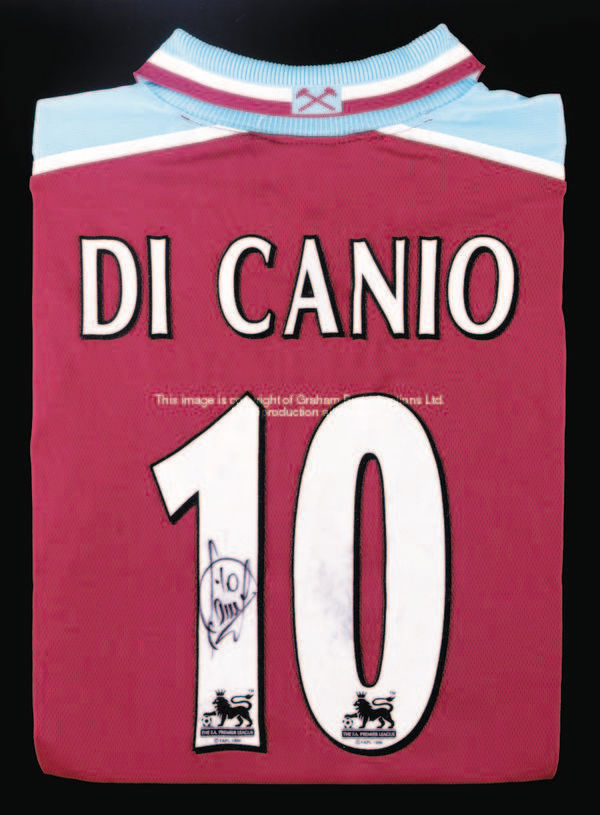 Paolo Di Canio: a signed claret & blue West Ham United No.10 match worn jersey, F.A. Premier League ...