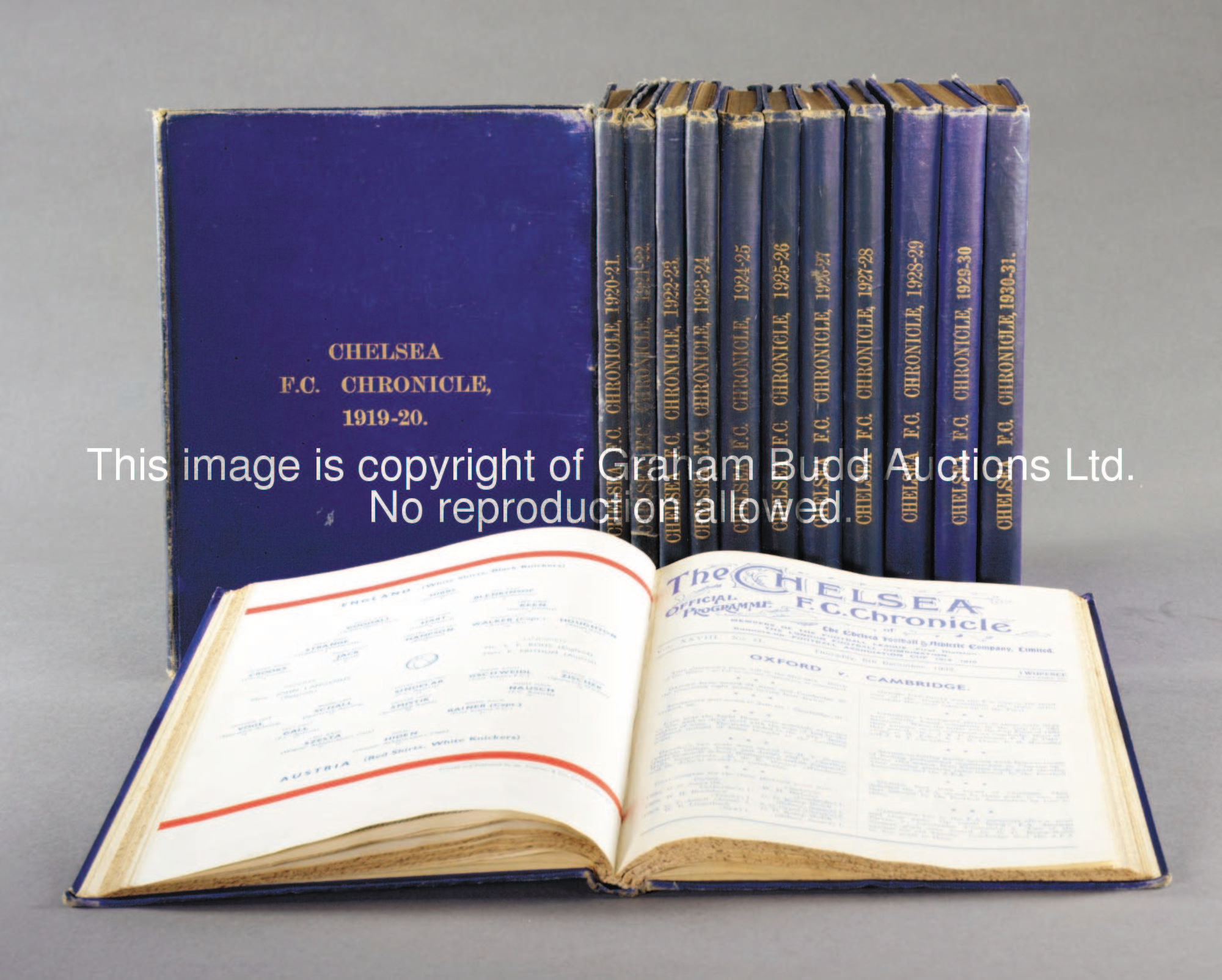 A bound volume of Chelsea home programmes, season 1925-26, first team & reserves plus other matches ...