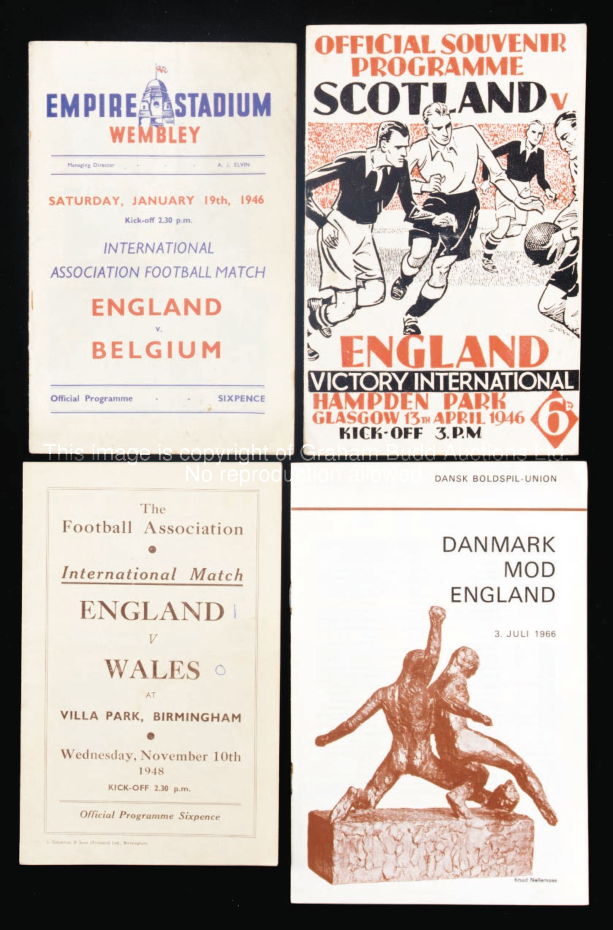 A collection of 72 England international programmes dating between 1946 and 1966 