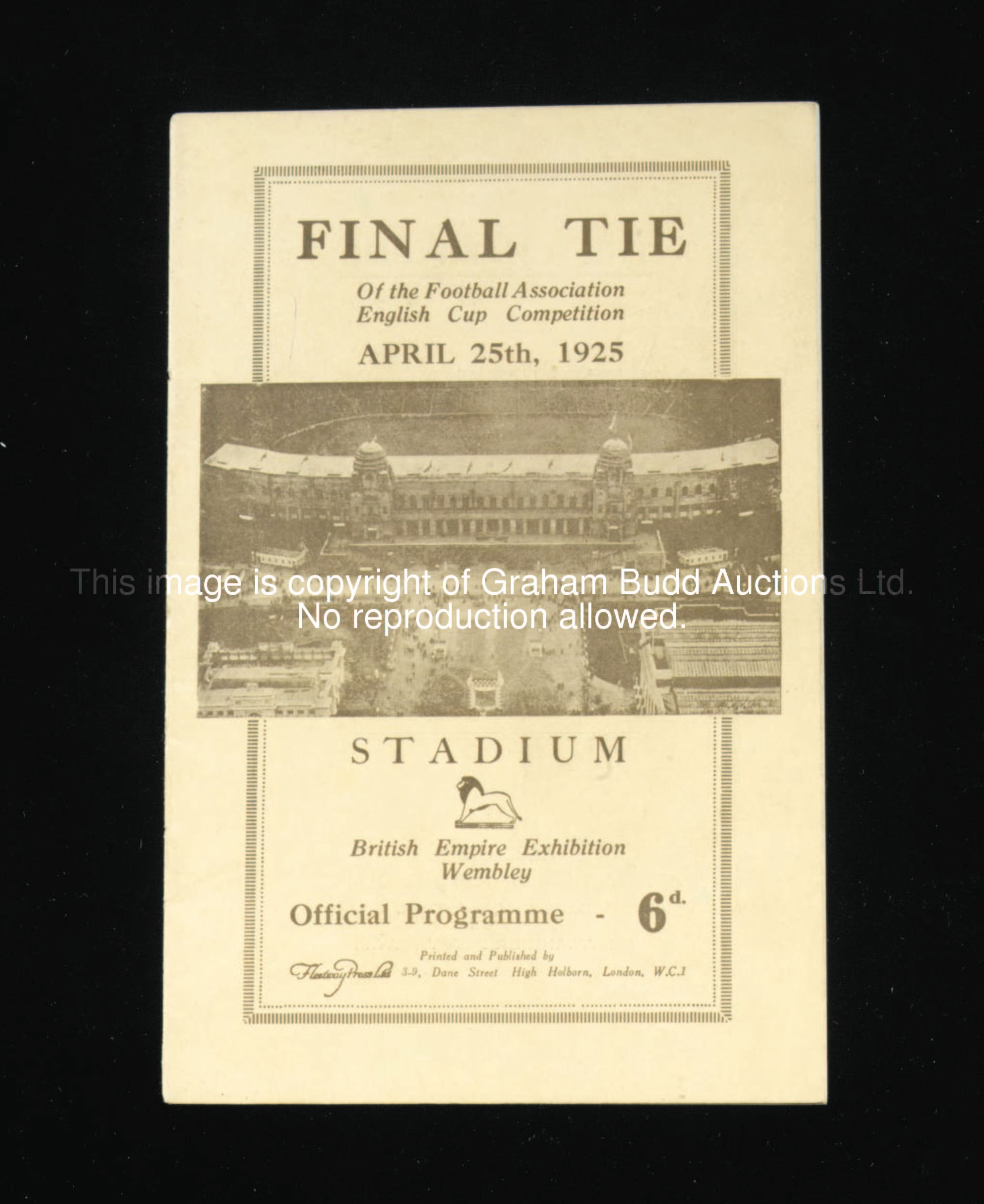 F.A. Cup final programme, Cardiff City v Sheffield United, 25th April 1925