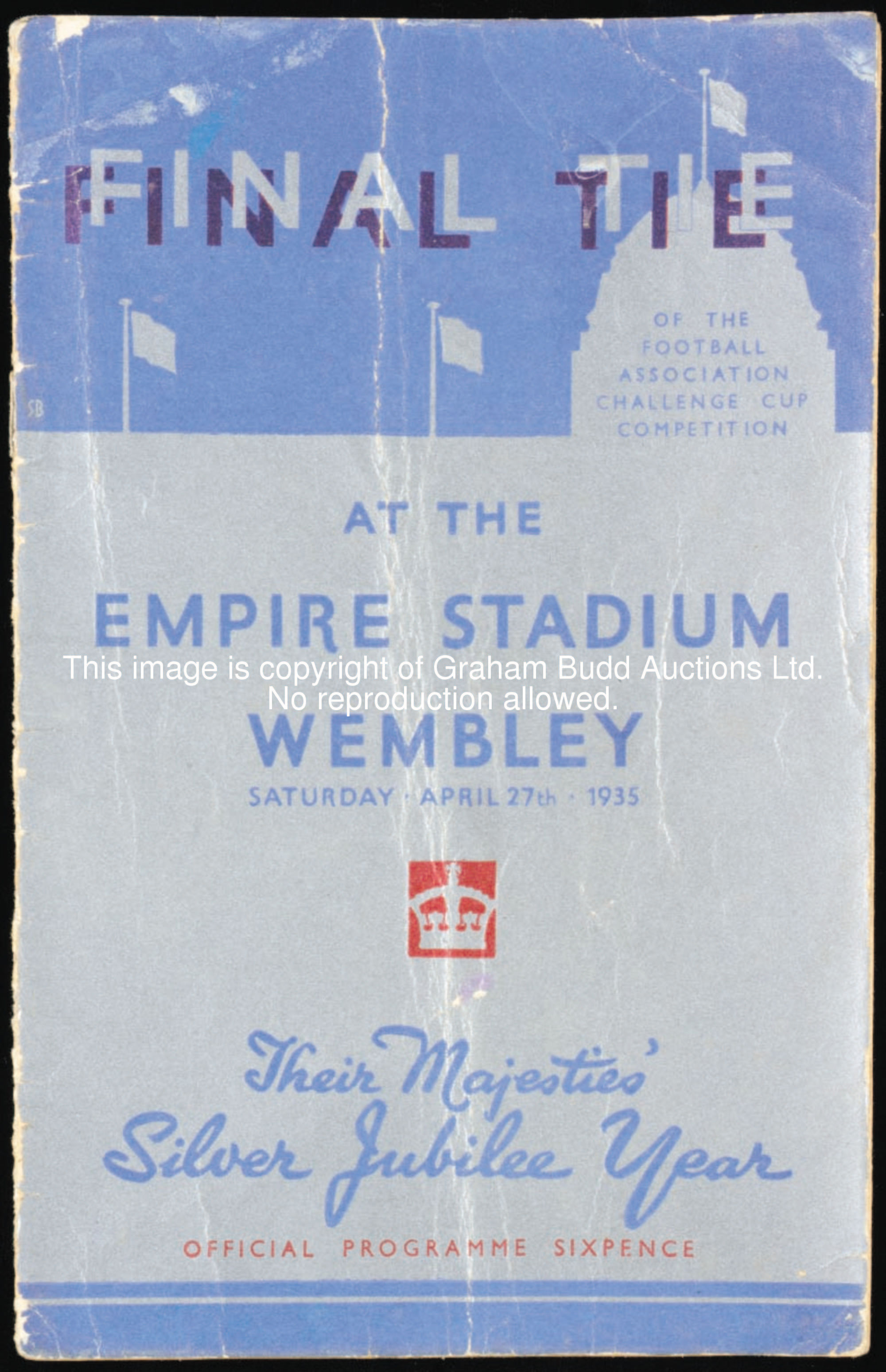 F.A. Cup final programmes for 1935 & 1936, Sheffield Wednesday v West Bromwich Albion & Arsenal v Sh...