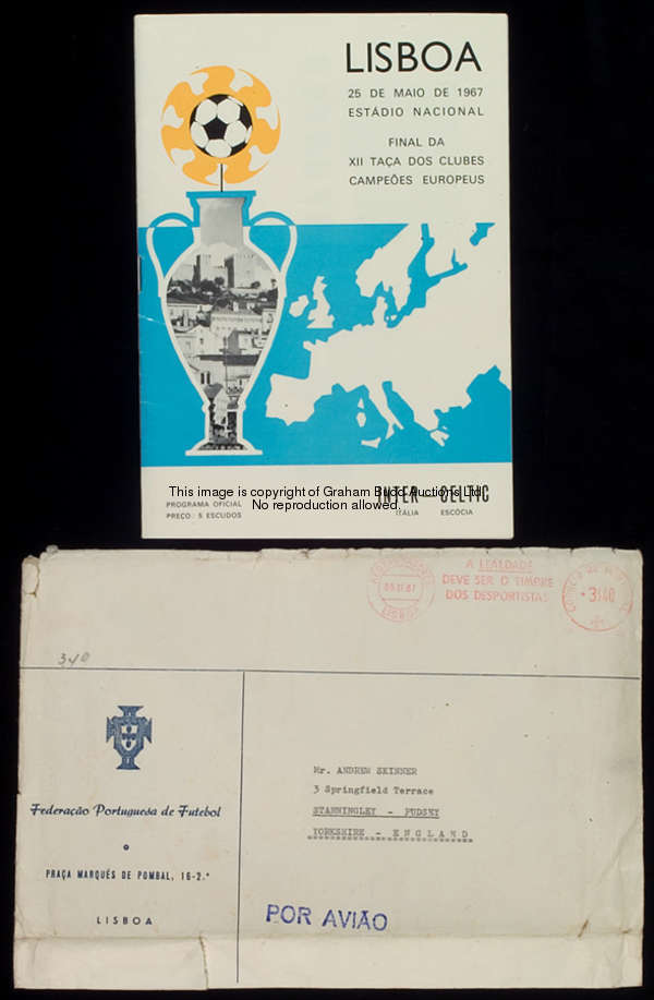 Inter v Celtic 1967 European Cup final programme, still in original envelope when mailed by the Port...