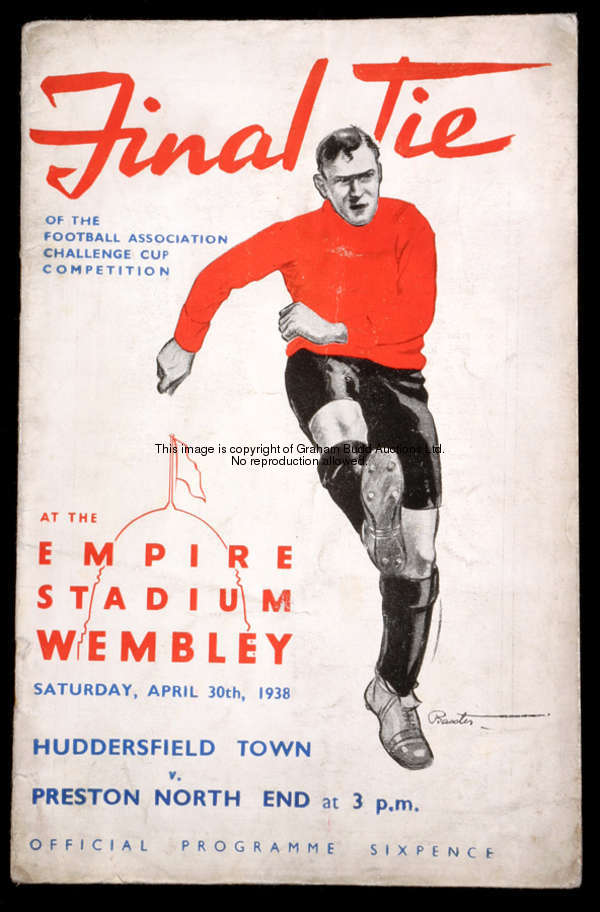 F.A. Cup final programme Huddersfield Town v Preston North End 30th April 1938