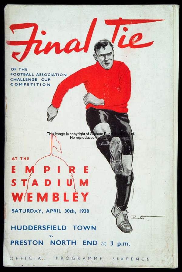 F.A. Cup final programme Huddersfield Town v Preston North End 30th April 1938