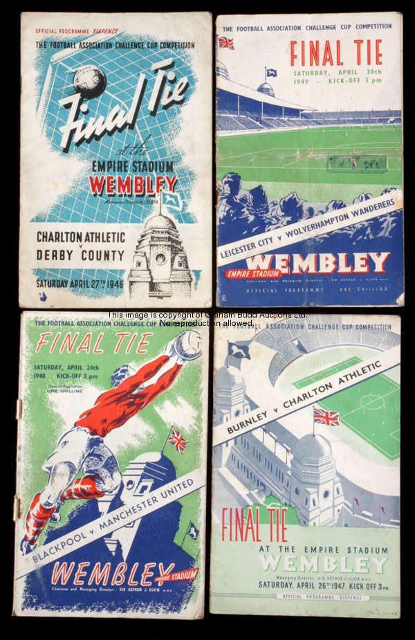 Seven F.A. Cup final programmes, for 1946 to 1951 inclusive & 1958, 1950 lacking back cover