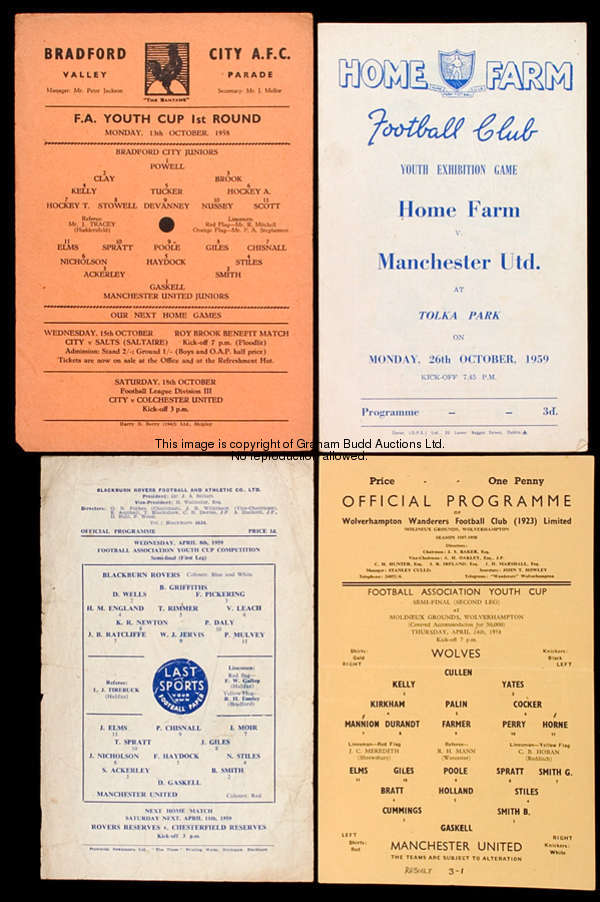 18 Manchester United Youth match programmes dating between seasons 1957-58 & 1959-60, 57-58, homes v...