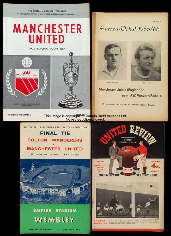 Manchester United programmes, 68 dating from season 1955-56 to 1959-60, the remainder dating from 19...