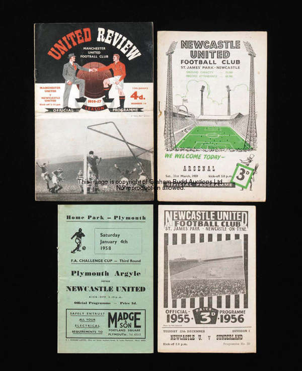 172 Newcastle United programmes dating between seasons 1955-56 & 59-60, homes & aways 