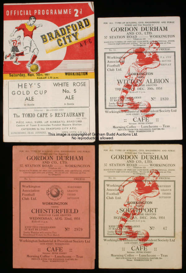 27 Workington programmes from their first season in the Football League 1951-52, all 24 homes includ...