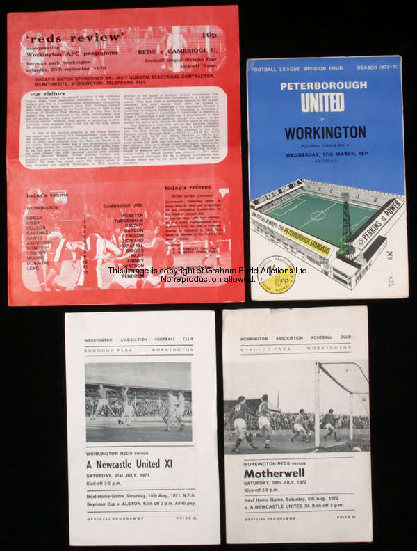 263 Workington programmes from 1970-71 to the final Football League season of 1976-77, 151 homes & 1...