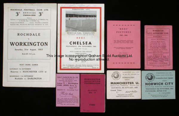 75 Workington programmes dating between 1957 & 1975, being duplicates of programmes offered in the p...