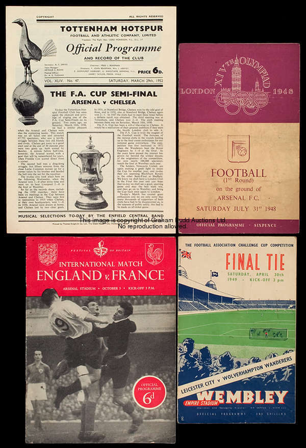 32 programmes, F.A. Cup finals for 1949, 51 52, 81 (+ replay) & 82 (+ 2 copies of the replay); toget...