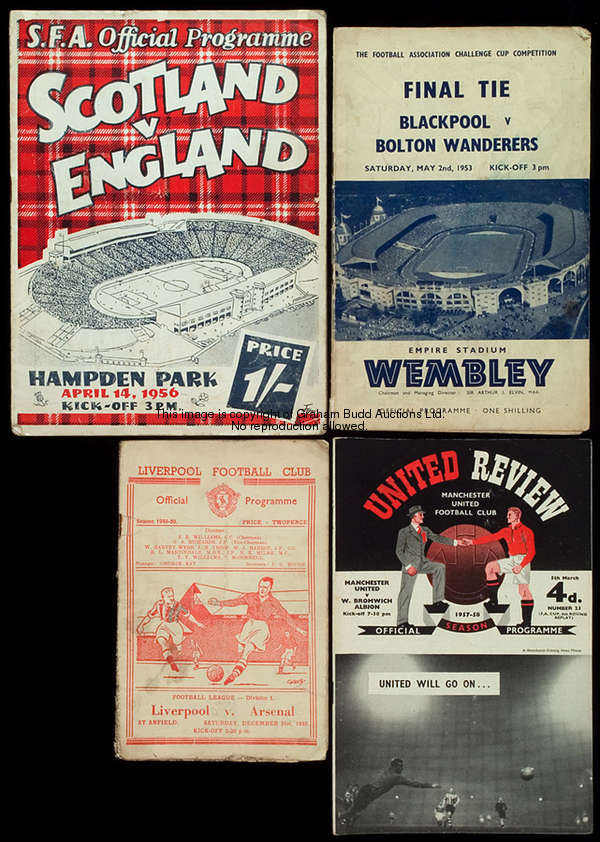 A collection of programmes, 21 F.A. Cup finals dating between 1953 & 1986 plus 8 s/f's, 14 England, ...