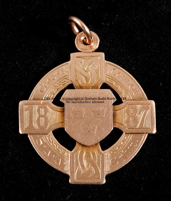 Gaelic Football: a 9ct. gold winner's medal from the inaugural All-Ireland football final of 1887 aw...