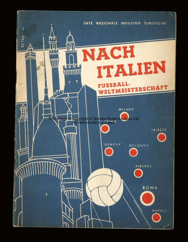 A rare Italian Tourist Office programme for the 1934 World Cup, Nach Italien, Fussball-Weltmeistersc...